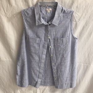 Striped Sleeveless Cotton Shirt